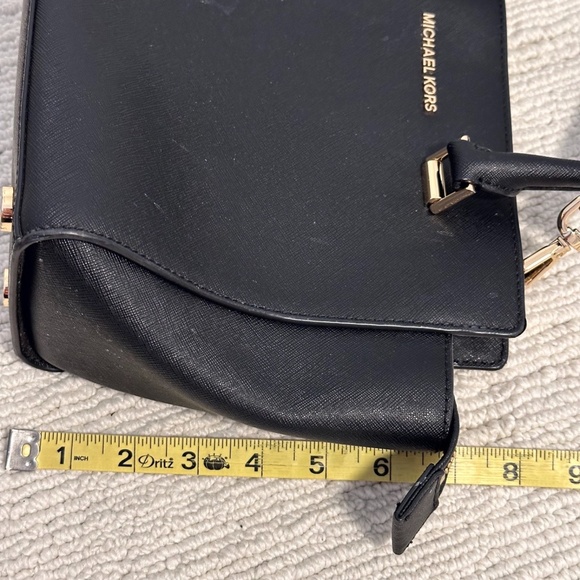 MICHAEL KORS Selma Women’s Black Satchel Crossbody Saffiano Leather Elegant - Picture 10 of 13